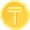 Kazakhstani tenge coin icon, currency of Kazakhstan