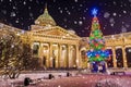 Kazan Cathedral with Christmas spruce, St. Petersburg