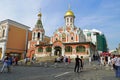 Kazan Cathedral at the corner of Red Square. Orthodox church, in Moscow, Russia.