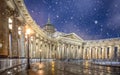 Kazan Cathedral in Saint Petersburg, Russia with snow Royalty Free Stock Photo