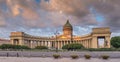 Kazan Cathedral in St. Petersburg at sunrise with beautiful sky Royalty Free Stock Photo