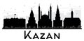 Kazan City skyline black and white silhouette. Royalty Free Stock Photo