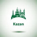 Kazan detailed silhouette. Trendy vector illustration, flat style. Republic of Tatarstan, Russia