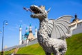 Kazan Kremlin in summer, Tatarstan, Russia. Dragon is old symbol of city Royalty Free Stock Photo