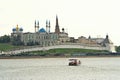 Kazan, Republic of Tatarstan, Russia - 08.24.2021. The buildings of the Kazan Kremlin and the Kul Sharif Mosque. View across the Royalty Free Stock Photo