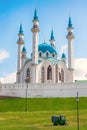 Kazan, Republic of Tatarstan, Russia, June 1, 2023. The main attraction of the city of Kazan. Kul Sharif Mosque in the