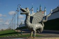 KAZAN, REPUBLIC TATARSTAN, RUSSIA - May, 2014: Metal sculpture