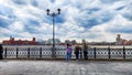 Kazan, Russia - April 29, 2023: Tourists on the waterfront of a city near a river or lake on a summer, autumn, or spring Royalty Free Stock Photo