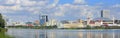 Panoramic view of Lower Kaban lake embankment. City of Kazan, Republic of Tatarstan, Russia Royalty Free Stock Photo