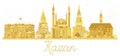 Kazan Russia City Skyline Golden Silhouette. Royalty Free Stock Photo