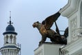 KAZAN, The winged leopard Ak Bars is the symbol of Tatarstan on the roof Palace of Farmers Royalty Free Stock Photo