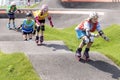 Kazan, Russia - July 11, 2021: Rollerskating competition at the Uram Park in Kazan Royalty Free Stock Photo