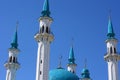 Kazan, Russia - June 20 2021 - beautiful view of the Kul-Sharif mosque during sunny summer day in Kazan kremlin. Islamic architect Royalty Free Stock Photo