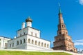 Leaning Syuyumbike Tower and House Church of the Kazan Kremlin in Kazan, Russia