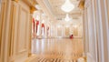 KAZAN, RUSSIA - MARCH 30, 2018:, City Hall - luxury ballroom - preparing for historical dance party