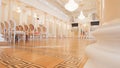 KAZAN, RUSSIA - MARCH 30, 2018:, City Hall - luxury ballroom - preparing for historical dance party Royalty Free Stock Photo