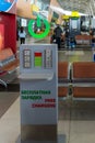 Kazan, Russia - March 25.2017. Free charging in airport in departure zone