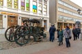 Kazan, Russia - March 27. 2017. Monument to carriage of Catherine II on Bauman Street