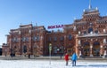 Kazan, Russia, March 01, 2015: Old brick Kazan railway station.