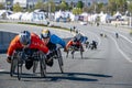 group disabled athlete in wheelchair during Kazan Marathon Royalty Free Stock Photo