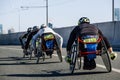 group disabled athlete in wheelchair during Kazan Marathon Royalty Free Stock Photo