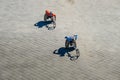 two disabled athlete in wheelchair during Kazan Marathon Royalty Free Stock Photo