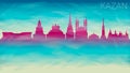 Kazan Russia Skyline City vector Silhouette. Broken Glass Abstract Geometric Dynamic Textured. Banner Background. Colorful Shape C Royalty Free Stock Photo