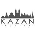 Kazan Russia Skyline Silhouette Design City Vector Art Famous Buildings. Royalty Free Stock Photo