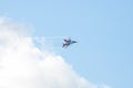 Kazan, Russian Federation - Oktober 27, 2018: Aerobatics performed by one of aviation group of Military-air forces of