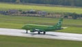 S7 Airlines regional jet taxiing after landing in Kazan