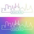 Kazan skyline. Colorful linear style.