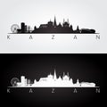 Kazan skyline and landmarks silhouette Royalty Free Stock Photo