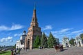 Ancient Syuyumbike Tower in Kazan Kremlin courtyard Royalty Free Stock Photo