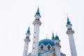 Kazan, Tatarstan. Kul Sharif Mosque. View of the mosque in winter. Travel across Russia in winter. Royalty Free Stock Photo