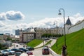 Kazan, Tatarstan, Russia. June 1, 2023 Pyatnitskaya Church view from Baturin Street