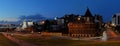 Evening view to the Church of the Holy Great Martyr Paraskeva Friday and the Cathedral of the Kazan Icon of the Mother of God.