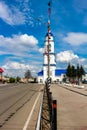 Maloyaroslavets, Russia - May 2016: Kazanskiy Cathedral in Maloyaroslavets May Day