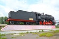 KAZATIN, UKRAINE. Locomotive-monument Ãâº-2309 stands on the pedestal