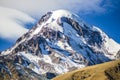 Kazbeg mountain caucasus, Georgia. Royalty Free Stock Photo