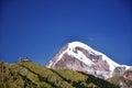 Kazbeg mountain and Holy Trinity Church