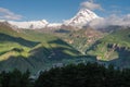 Kazbek mountain peak, third highest mountain peak in Georgia, Caucasus mountains range in Georgia country Royalty Free Stock Photo