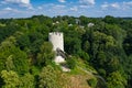 Kazimierz Dolny, Poland. Aerial view of Tower of the castle in Kazimierz Dolny at Vistula river, popular tourist destination in Royalty Free Stock Photo