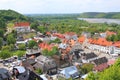 Kazimierz Dolny by tne Vistula river (Poland) - landscape from three crosses hill Royalty Free Stock Photo