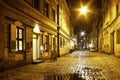 KRAKOW, POLAND - MARCH 04, 2016: Kazimierz, former jewish quarter of Krakow. Jozefa Street Royalty Free Stock Photo