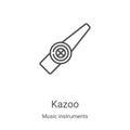 kazoo icon vector from music instruments collection. Thin line kazoo outline icon vector illustration. Linear symbol for use on