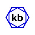 KB hexagon typography monogram. KB lettering icon