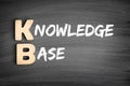 KB - Knowledge Base acronym, technology concept on blackboard