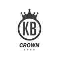 KB Letter Logo Design with Circular Crown