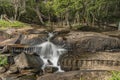 Kbal Spean waterfall and jungle in Cambodia mountains Royalty Free Stock Photo