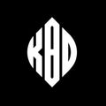 KBD circle letter logo design with circle and ellipse shape. KBD ellipse letters with typographic style. The three initials form a Royalty Free Stock Photo